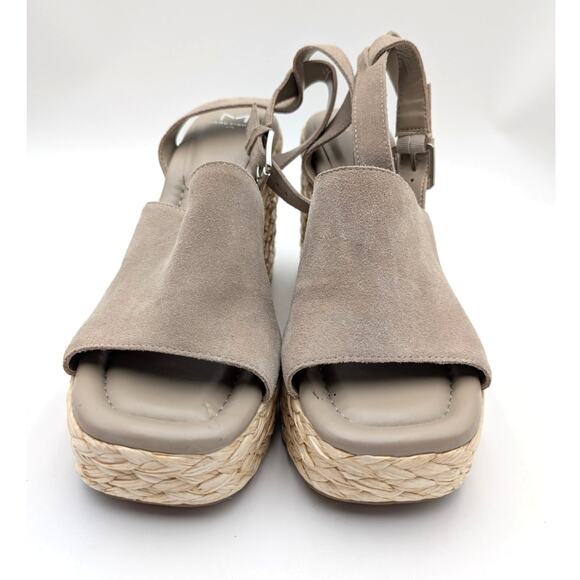 Marc Fisher LTD Nelly Wedge Espadrilles Sandal Women's Gray Size US11M EU41.5 - Picture 2 of 10